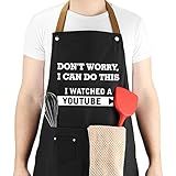 VIISPIRIT Father's Day Gifts from Wife for Husband, Dad, Friends, Birthday Gifts, BBQ Cooking Chef Apron,Christmas Gifts for Dad, Funny Men Apron with 3 Tool Pockets Adjustable Neck Strap, Waterproof
