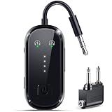 2026 Upgraded Pro Bluetooth 6.0 Transmitter Receiver|Bluetooth Adapter for TV/Airplane/Gym to Wireless Headphones/All Airpods,Dual Link & Low Latency,Wireless Adapter for Car/Home Stereo