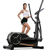 CURSOR FITNESS Elliptical Exercise Machine, Elliptical Machine for Home with 8 Levels Resistance, Silent Magnetic Elliptical Trainer with 12" Stride and LCD Monitor Max 330Lbs