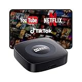 WhyBox Wireless Carplay Adapter with Netflix/YouTube Ai Box for iPhone & Android Auto Supports TF Card Plug & Play Car Play Video Entertainment Box Fits for OEM Wired CarPlay Cars