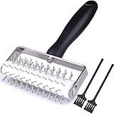 EVEDMOT Pizza Dough Docker Roller Stainless Steel, Pin Puncher Dough Hole Maker, Docking Tool for Pizza Pie Cookie Pastry Bread