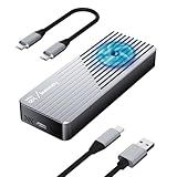 fanxiang SSD Enclosure with Cooling Fan, USB 3.2 Gen 2 (10 Gbps), M.2 NVME/SATA SSD Enclosure, USB Adapter/Reader, M.2 Enclosure, Supports M and B+M Keys and Size 2230/2242/2280 SSDs, MD85