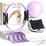 Pilates Ring Kit for Women, Pilates Equipment – 14.5" Home Magic Circle Workout with Pilates Ball, Resistance Bands, Better me Pilates Essentials Starter Set for Beginners Toning Shape Full Body