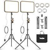 Torjim 12'' LED Video Light Kit | High Brightness | 5 Lighting Modes | 3000-6500K Studio Lights with Tripod Stand, Phone Holder &Wireless Remote | Professional Photography Lighting for Video Recording
