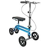 KneeRover Economy Steerable Knee Scooter – Foldable Mobility Aid & Knee Walker with Adjustable Handlebar and Comfortable Knee Pad for Adultss (Blue)