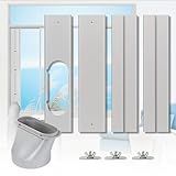 Portable Air conditioner Window Kit, Adjustable Vertical/Horizontal Sliding Window Kit Plate for Unit, AC Window Vent Seal Suitable for 5.9” AC Exhaust Hose