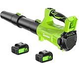 Electric Leaf Blower Cordless with 2 3.0Ah Battery and Charger, 2 Speed Mode 650CFM 280MPH Patio Tools with 2 Tubes, 20V Battery Powered Leaf Cleaner Handheld Blowers for Lawn Care, Dust, Leaves, Yard