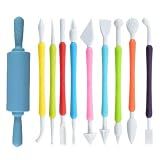 Langqun 10 Pcs Air Dry Clay Tools for Kids and Adults,Polymer Clay Tools,Pottery Tools Kit,Sculpting and Modeling