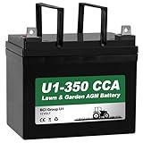 WEIZE Lawn Garden AGM Battery, 12V 350CCA BCI Group U1 SLA Starting Battery for Lawn, Tractors and Mowers, Compatible with John Deere, Toro, Cub Cadet, and Craftsman