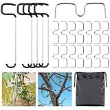 20 PCS Fruit Tree Branch Puller with Carrying Bag – Includes 15× M-3.94'' Fruit Tree Branch Support, 5× 10'' Tree Branch Puller Spreader with Plastic Hose for Tree Open Angle Pull & Shaping Seedlings
