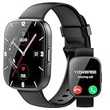 Smart Watch for Men Women(Answer/Make Calls), 1.95" HD Touch Screen Fitness Watch with Sleep Heart Rate Monitor, 110+ Sports Modes, IP68 Waterproof Activity Trackers Compatible with Android iOS, Black