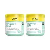 Onyx Professional Foaming Body Scrub With Brush, Coconut Bliss, 16oz, 2pk - Sugar Scrub Made with Shea Butter and Coconut Oil, Includes Built-in Scrubber
