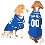 Custom Name Team Name Number Blue White Dog Baseball Jersey, Personalized Baseball Team Dog Shirts Cat Pet Costume