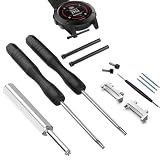 CORXEFXEF 2x Watch Band Lug Link Pins Fit for Amazfit T-Rex 3，with 2x Connectors 3 x22mm spring pins Connect 22mm Strap 4x Screwdrivers Tool fit for Amazfit T-Rex3 Smartwatch Accessory (SV)