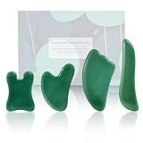 Rena Chris Guasha Massage Tool, 4 Pcs Gua Sha Facial Tool, Guasha Board for SPA Acupuncture Therapy Trigger Point Treatment, Gua Sha Scraping Massage Tool（Green）