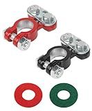 bylikeho 2PCS Battery Terminals,Car Accessories Cable Terminal Clamp Connectors,Anti Corrosion Car Battery Terminal Connectors Plated Top Terminal and Post Washer Set,Compatible With Cars,Trucks,Vans