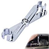 Fuel Line Disconnect Tool, 3/8 Inch and 5/16 Inch Metal Fuel Filter Removal Tool, Multi-Purpose Scissor Fuel Line Wrench Fittings for Fuel, Heater, and A/C Line Service, Universal for Most Vehicles