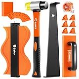 Saker Laminate Flooring Tools, 65-Piece Wood Flooring Installation Kit with 60 Flooring Spacers,Tapping Block with Handle, Pull Bar, 10”Contour Gauge, Rubber Mallet, Tape Measure