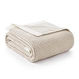 Amélie Home Chenille Throw Blanket, Soft Cozy Waffle Throw for Couch & Sofa, Warm Yet Lightweight, Breathable All-Season Throws for Women Men, Housewarming, Birthdays, 50"x60", Beige
