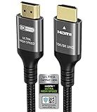 Ubluker 10K 8K 4K HDMI Cable 48Gbps 5 FT, Certified Ultra High Speed HDMI® Cable 4K 240Hz 144Hz 120Hz 8K60Hz 0.01ms HDR10+ eARC HDCP2.3 Netflix Roku TV PC Monitor Projector PS5 Xbox