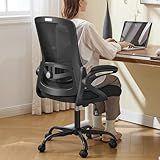 Nexthro Ergonomic Office Chair, Desk Chair with Adjustable Lumbar Support, Breathable Mesh Comfy Computer Chairs with Flip-up Armrests Executive Task Chair for Adults Home Office(Black)