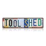 Vintage Tool Shed Metal Tin Signs Street Signs Wall Decor 16 x 4 Inches
