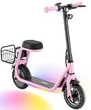 Hiboy Q2 Lite Electric Scooter for Kids w/Seat, 3-Speed, Ages 4-10, Pink