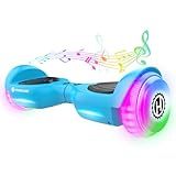 Trinity Max Hoverboard for Kids Ages 6-12, 6.5" LED Wheels & Music Speaker, Powerful Self Balancing Scooter for Kids Gifts, UL2272 Certified(Blue)