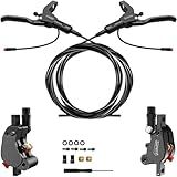 DYISLAND LD-210S Hydraulic Disc Brakes Set，2-PIN/Power-Off Hydraulic Brake kit for Electric Scooter/E-Scooter(R-R Brakes（Black）)
