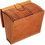 Globe Weis /Pendaflex Heavy Duty Expanding File with Flap, 12 Monthly Pockets, 1/3 Cut Tabs, Brown, Letter Size (R117MLHD)