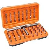 Uenhoy 42 in 1 Magnetic Screwdriver Set, Ratchet Screwdriver Set with Detachable Ratchet Handle, Precision Repair Tool Kit for Furniture Computer DIY Repairing, Orange
