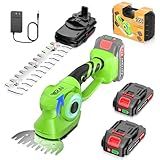 Cordless Hedge Trimmer, 2-in-1 Hedge Trimmer, Ultra Long Battery Life with Battery*2, high-Power and high-Capacity Grass Trimmer for Gardens, Yards and lawns, Including Charger