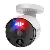 Swann Home Security Camera, POE Cat5e NVR 4K HD Video, Indoor Outdoor Wired Surveillance CCTV, Color Night Vision, Heat Motion Detection, Flashing LED Lights, Advanced Analytics in Each Cam, 900BE