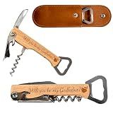 Godfather Proposal Gift – “Will You Be My Godfather?” Engraved Corkscrew & Bottle Opener, Personalized 3-in-1 Wine Opener with Leather Pouch, Unique Godfather Gifts for Baptism Baby Announcement