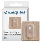 Shelly Blu H&T Mocha | Bluetooth Smart Temperature & Humidity Sensor with Remote App Control & Monitoring | Splash and dust-Proof | Smart Scenes | Notification Alerts | Free Data Storage Export