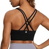 CRZ YOGA Naked Feeling Longline Sports Bras Black Large