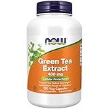 NOW Foods Supplements, Green Tea Extract 400 mg with Vitamin C for Dietary, Cellular Protection*, 250 Veg Capsules