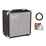 Fender Rumble 15 Bass Combo Amplifier Bundle with Instrument Cable and Austin Bazaar Instructional DVD