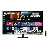 SAMSUNG 43-Inch M7 (M70D) Series 4K UHD Smart Monitor, Speakers, HDR10, USB-C, Multiple Ports, Gaming Hub, SolarCell Remote, Vision Accessibility Tools, LS43DM702UNXGO, Black