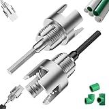 2Pcs Pipe Threading Tool, Integrated Internal & External Pipe Threading Tool, 1/2" and 3/4" PVC Pipe Threader, Electric Drill Compatible Dual-Function 2 in 1 Plastic PVC Pipe Threading Tool, Primary