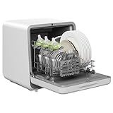 Silonn Portable Countertop Dishwasher, Mini Dishwasher with 5L Water Tank for Apartments/RVs No Hookup Needed, Dish washer with 7 Wash Programs 4 Place Settings 360° Triple Spray System & Auto Air Dry
