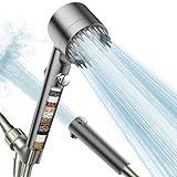 PWERAN Filtered Shower Head with Handheld, High Pressure Water Flow and Multiple Spray Modes Shower Head with Filter, Power Wash for Hard Water, Showerhead with ON/OFF Switch for Pets Bath
