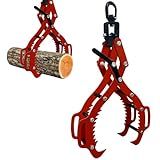 Sunnibety Upgraded 36 inch Timber Claw Hooks with Operating Handle, Heavy Duty 4 Claw Log Lifting Tong, 5000lbs Capacity Log Grabber Hook, Logging Tools for Tractors, ATVs, Trucks, Forklifts
