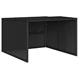 vidaXL Robot Mower Garage, Outdoor Lawn Mower Storage, Garden Storage Small Shed for Lawn Mower, Robot Mower Carport, Lawn Mower Shelter, Black Poly Rattan