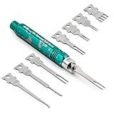 JRready ST5255 Pin Extractor Tool Terminal Removal Tool Includes 8Pcs Replacement Tips for Molex AMP Delphi Bosch Connector Automotive/Computer Repair Pin Removal Tool Kit