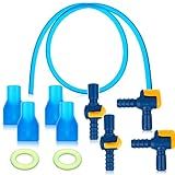 13 Pcs Bite Valve Replacement, Includes 6 Pcs Silicone Replacement Nozzle, 4 Straight and Angled Hose Connector, 2 Tube O Ring and Insulated Tube for Hydration Bladder Backpack Water Reservoir