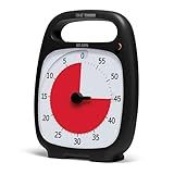 TIME TIMER PLUS 60 Minute Desk Visual Timer - Countdown Timer with Portable Handle for Classroom, Office, Homeschooling, Study Tool with Silent Operation (Charcoal)
