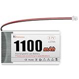 Hiteuoms 3.7V 1100mAh Battery 1S 1C Rechargeable Battery for IoT NodeMCU ESP32 Development Board IoT Project with JST 1.25 Plug Protection Board and Insulated Rubber Tape