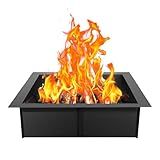VEVOR Fire Pit Ring, 42x42 in Outer/36x36 in Inner Diameter, 10inch Height Square Fire Pit Insert, Heavy Duty Carbon Steel Liner DIY Campfire Ring Above or In-Ground, for Outdoor Camping, Bonfires