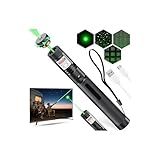 [Professional]USB-C Rechargeable High Power Green Pointer, Long Range with Star Cap&5 Adjustable Modes, Tactical Flashlight for Construction, Astronomy, Outdoor Hunting,Hiking&Camping, Presentations